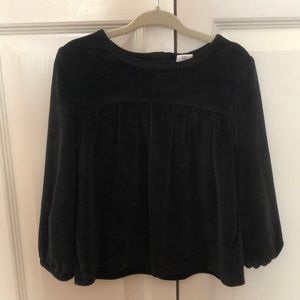 GAP black velvet top 3t